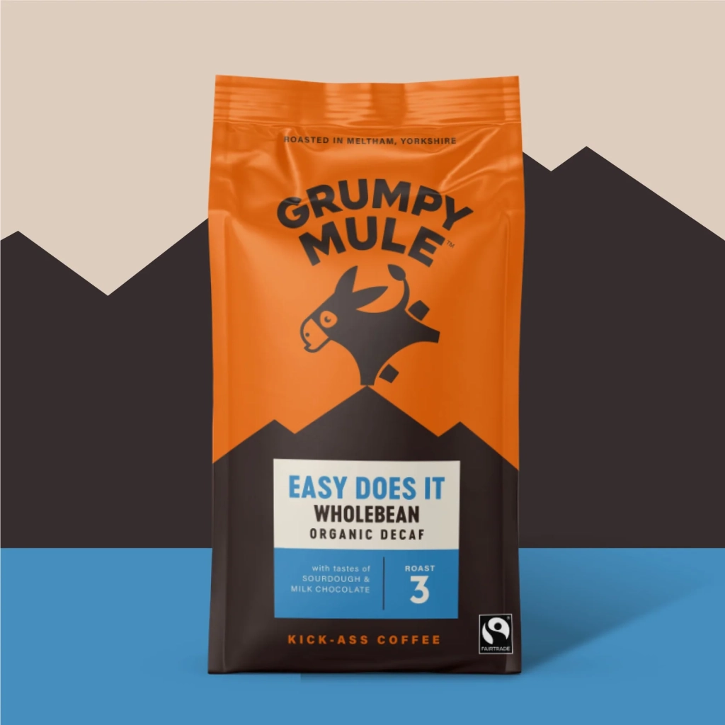 Grumpy Mule Easy Does It Decaf Beans (200g) gallery image #1