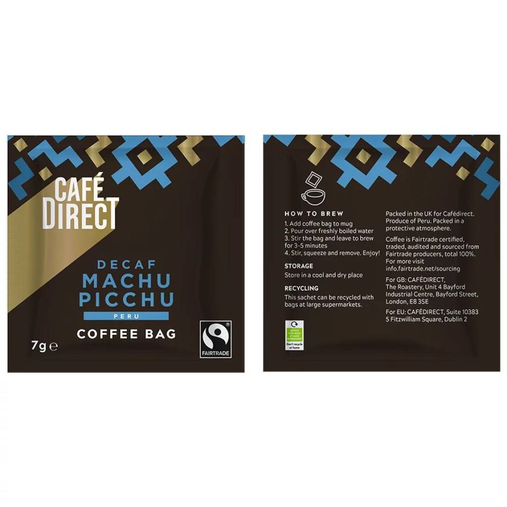 Cafedirect Decaf Machu Picchu Fairtrade Coffee Bags (10x7g) gallery image #2